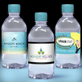 12 oz. Custom Label Spring Water w/Berry Blue Flat Cap - Clear Bottle